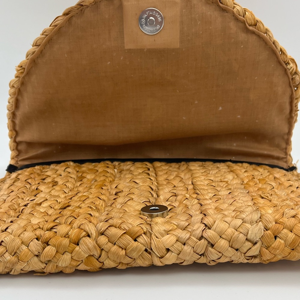Sunny Collins - Raffia Flower Clutch Handbag - Stylish Straw Clutch Bag - New - Picture 7 of 14